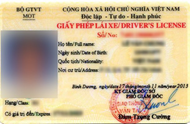 Vietnamese driver's license